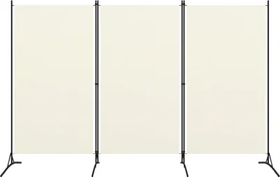 Zdjęcie produktu dla vidaXL 3-częściowa przegroda do pokoju kremowo-biała 260x180 cm - Przegroda do pokoju