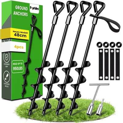 Productafbeelding van Grondanker Erdanker - Spiraal - 48 cm - Set van 4 - Staal