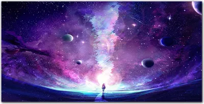 Produktbild von Coloray Bild aus Leinwand 140x70 Leinwand Dekoration - Nachthimmel Sterne Universum