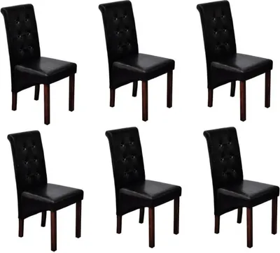 Obrázok produktu pre Jedálenské stoličky 6 ks čierne umelá koža