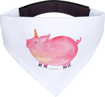 Produktbild von Mr. & Mrs. Panda Halstuch Hund Einhorn Schwein - Weiß - Geschenk, Spaß, Hundehalstuch, Hunde-Halstuch, Englisch, Unicorn, Bauer, Für Hunde, Einhörner