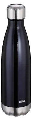 Thermosflasche 500 ml, schwarz, auslaufsicher, doppelwandig