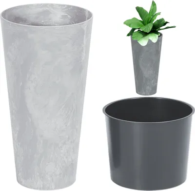 Zdjęcie produktu dla Prosperplast®, Doniczka, DTUS300E-422U, Beton, Wkład nawadniający Osłonka