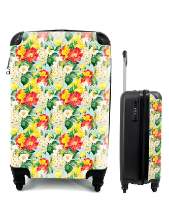 Produktbild von MuchoWow® Koffer Handgepäck Trolley Rollkoffer Kleine Reisekoffer mit 4 Rollen - Blumen - Pastell - Farben - Cabin Size < 55x40x23 cm & 55x40x20 cm - Fotokoffer - Kabinenkoffer - Boardgepäck - Reise-Box - Reisekoffer - Reisegepäck - Koffer mit Bild - Trolley für Kinder
