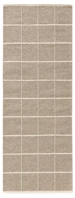 Wollteppich Gyda, taupe, 70x200 cm, Läufer, geometrisch, pflegeleicht