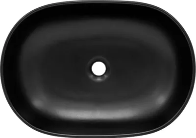 Obrázek produktu pro LuxeBath umyvadlo Oválné umyvadlo na desku, 60x42,5x14,5 cm, černá matná, z keramiky