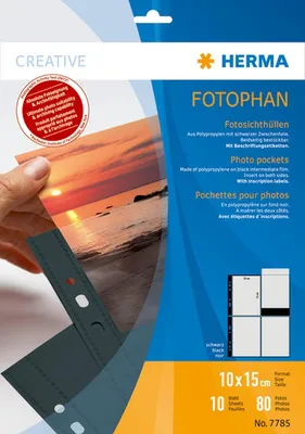 Produktbild von Fotophan-Sichthüllen 10x15cm hoch schwarz VE=10x10 Hüllen
