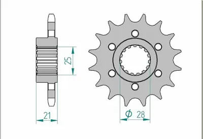 Produktbild von AFAM Stahl Standard Ritzel vorne - 525