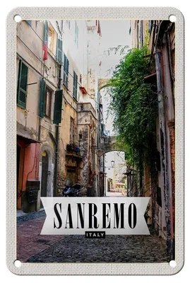 Produktbild von Blechschild Reise 12x18cm Sanremo Italien Ansicht Architektur Schild