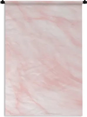 Produktbild von MuchoWow® Wandteppich Wandbehang Marmor - Rosa - Weiß - Luxus - Marmoroptik 120x180 cm Tapisserie Dekoration Wandtuch - Schlafzimmer - Dekorationen für das Haus
