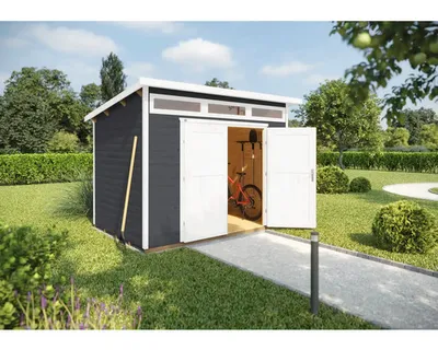 Produktbild von Gartenhaus weka 264 Gr. 3 inkl. Oberlicht, Fußboden 354 x 282 cm anthrazit