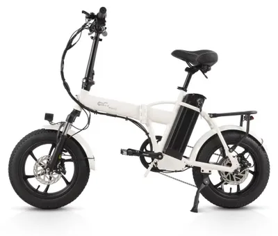 Obrázok produktu pre Elektrické bicykel AC16 – skladací – 250 W – 48 V, 10 Ah, lítiová batéria – pneumatiky typu "fatbike" s priemerom 40,6 cm – dojazd 31–60 km – biela farba