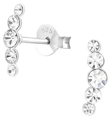 Produktbild von Kristall Ohrstecker mehrfach: Ohrringe Silber 925
