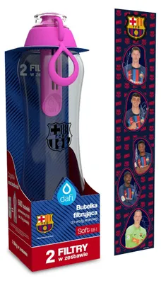 Zdjęcie produktu dla Butelka Filtrująca Dafi SOFT FC Barcelona 0,5 l Flamingowa z 2 Filtrami