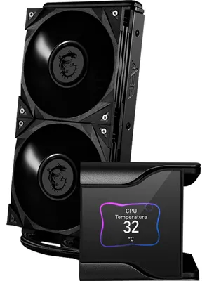 Obrázok produktu pre MSI MEG CORELIQUID S280 - Systém kvapalinového chladenia procesora - Veľkosť chladiča: 360 mm - (pre: LGA1156, AM2, AM2+, AM3, LGA1155, AM3+, LGA2011, FM1, FM2, LGA1150, FM2+, LGA2011-3, LGA1151, AM4, LGA2066, TR4, SP3, sTR4, LGA1200, LGA1700)