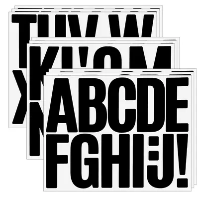 Buchstabenaufkleber 108 Stück, 7,6 cm, schwarz, Vinyl, selbstklebend