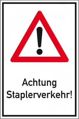 Produktbild von Dreifke® Schild I Kombischild Gefahrenstelle, Achtung Staplerverkehr, Nr.101,...