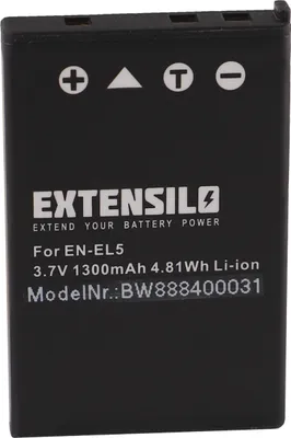 Produktbild von EXTENSILO Akku Ersatz für Nikon EN-EL5 für Kamera (1300 mAh, 3,7 V, Li-Ion)