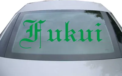 Produktbild von Indigos UG - Aufkleber Heckscheibe & Motorklappe DE6813 - grün - 600x208 mm - Fukuni - Auto Scheiben Fenster Heckklappe Tuning Racing JDM - Die cut