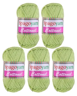 5 x 100g Strickgarn Cottonel Uni Häkelwolle Handstrickgarn pastellgrün