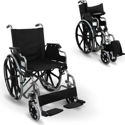 Image de Mobiclinic, Giralda, fauteuil roulant pliant, fauteuil roulant pour personnes âgées et handicapées, bras pliants et repose-pieds amovibles, noir, largeur d'assise 43 cm