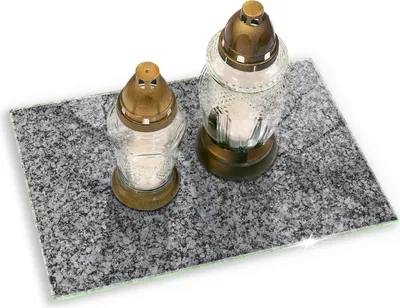 Produktbild von Glasplatte für Grabkerzen Gummifüße Glas Motiv - 80x52 cm - Steinstruktur