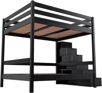 Produktbild von Doppelstockbett Sylvia 160x200 - Schwarz