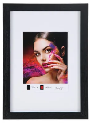 Produktbild von Holz Bilderrahmen Lifestyle Plexi Foto Rahmen Collage Wanddeko Poster HR-25 - Farbe: Schwarz | Format: 30x30