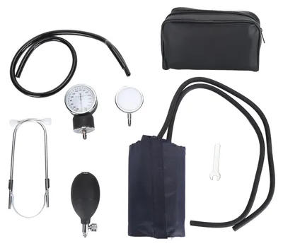 Immagine prodotto di Set per la misurazione della pressione sanguigna, stetoscopio medico a doppia testa, misurazione precisa, misuratore di pressione manuale con bracciale