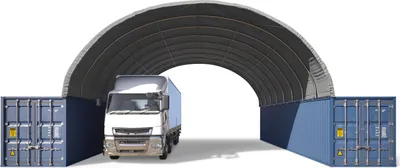 Produktbild von TOOLPORT Container Überdachung Contop 10x12m  PVC Plane 2300N grau  Lagerhalle Schüttgut Unterstand Zelthalle