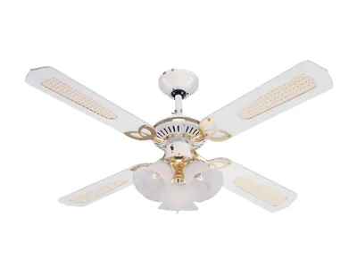 Obrázok produktu pre Stropný ventilátor s osvetlením a sťahovacími reťazami Princess Trio 105 cm White