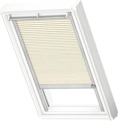 Produktbild von VELUX Dachfenster Wabenplissee elfenbein mit grauem Alu-Rahmen solarbetriebenS10 1166K