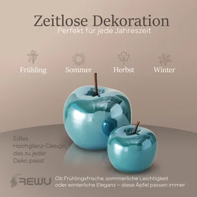 Immagine prodotto di Boltze Espositore decorativo Perly Apple SET di 2 PETROL Dolomite