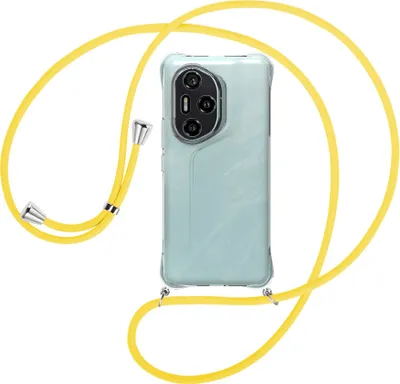 Produktbild von Handykette Backcover-Schutzhülle mit Band (Metall silberfarben) für Honor 300 Pro 5G - gelb