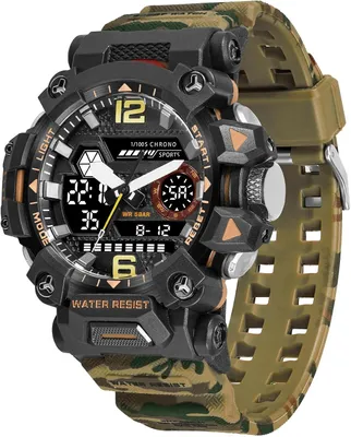 Produktbild von Digitaluhr 5 ATM Wasserdicht Military Watch Tactical Outdoor Digital Herrenuhr Schwarz Grün Jungen Sportuhr Männer Chronograph Stoppuhr Sport Wecker