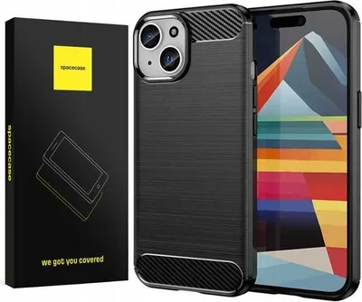 Zdjęcie produktu dla Etui ochronne SPACECASE Carbon do iPhone 15 black