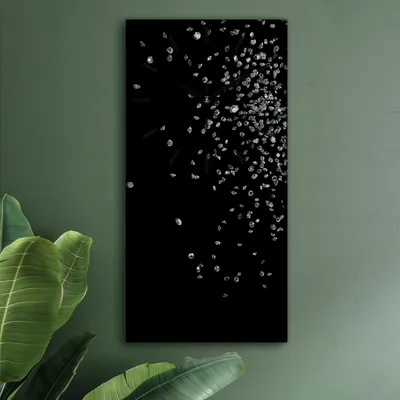 Produktbild von Wohnzimmer Leinwand Uhr Geräuschlos Küche 30x60 Diamanten, Brillanten, Motive, Textur, schwarze Zeiger
