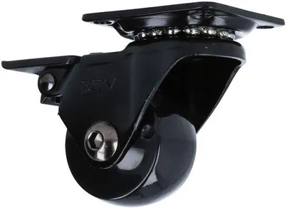 Produktbild von Möbelrad mit Bremse - Drehrollen für Möbel - 35 mm Durchmesser - Schwarz