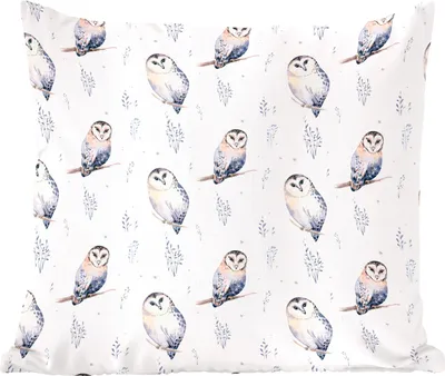 Produktbild von MuchoWow® Zierkissen Sofakissen Wohnzimmer Dekokissen 50x50 cm Winter - Muster - Eule - Komfort - Sofakissen