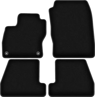 Obrázek produktu pro Velurové autokoberce na míru pro Ford Focus MK3 (2010-2018, hatchback, sedan, kombi) černé, sada 5 ks, s úchyty