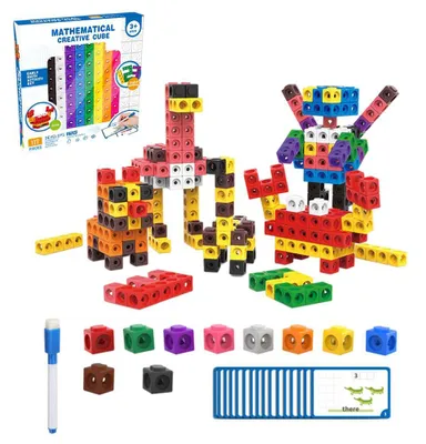 Obrázek produktu pro Mathe-Verknüpfungswürfel, Bausteine, Spielzeug mit Karten, Stift, Vorschule, Frühpädagogik für Kinder