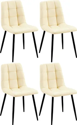 Produktbild von CLP 4er Set Esszimmerstuhl Antibes Kunstleder creme