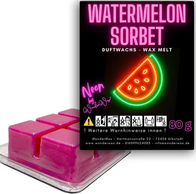 Produktbild von WonderWax Neon Duftwachs Wax Melts für Duftlampe, 6 Würfel Duftmelt Wachsmelt Sojawachs Neon Würfel für Raumdüfte, Wachs Duftöl Indoor Herbst Melts für Aromalampe Wassermelonensorbet