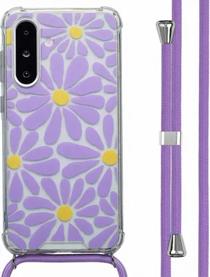 Produktbild von imoshion Design Hülle mit Band Samsung Galaxy A36 - Tropical Violet Flowers Connect
