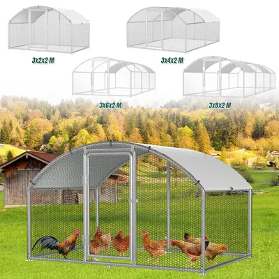 Produktbild von Faziango Hühnerstall 3 x 2 x 2 m, Freilaufgehege mit PE-Dach und Tür