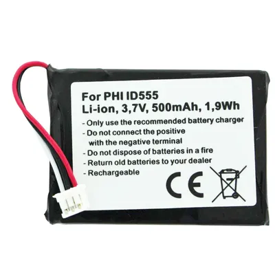 Produktbild von AccuCell Akku passend für den Akku PHILIPS ID555, ID5551B/38, ID5552B/38