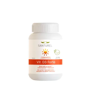 Produktbild von Santurel Vitamin D3 Forte – Starke Knochen und Zähne, Calciumaufnahme und Immunstärkung, 3.000 IE