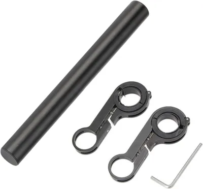 Obrázok produktu pre Predĺženie riadidiel 20 cm, hliník, dvojitá svorka, čierna, pre bicykel
