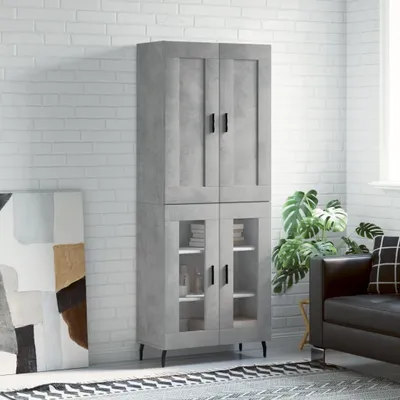 Obrázok produktu pre vidaXL Highboard concrete grey 69,5x34x180 cm odvodený drevený výrobok