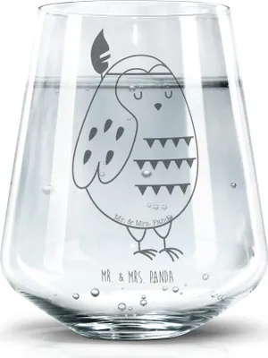 Produktbild von Mr. & Mrs. Panda Trinkglas Eule Federschmuck - Transparent - Geschenk, Glas, Abenteuer, Owl, Wasserglas, Dekoglas, Becherglas, Dekoration, Tumbler